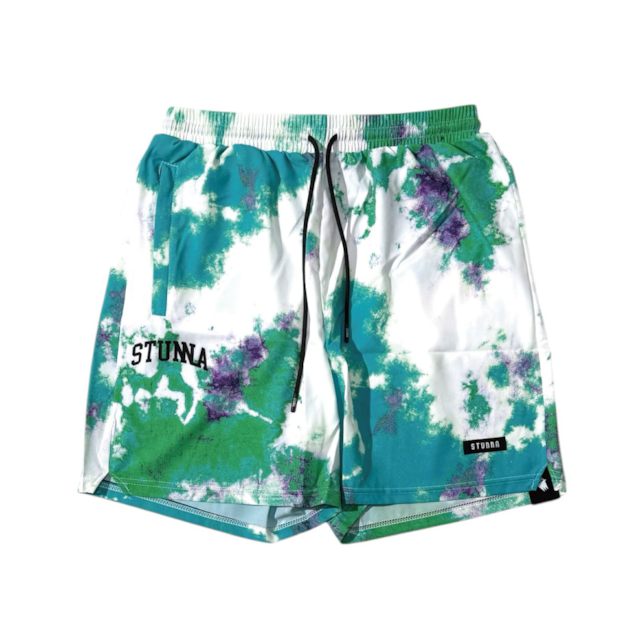 Tie dye shorts : forest