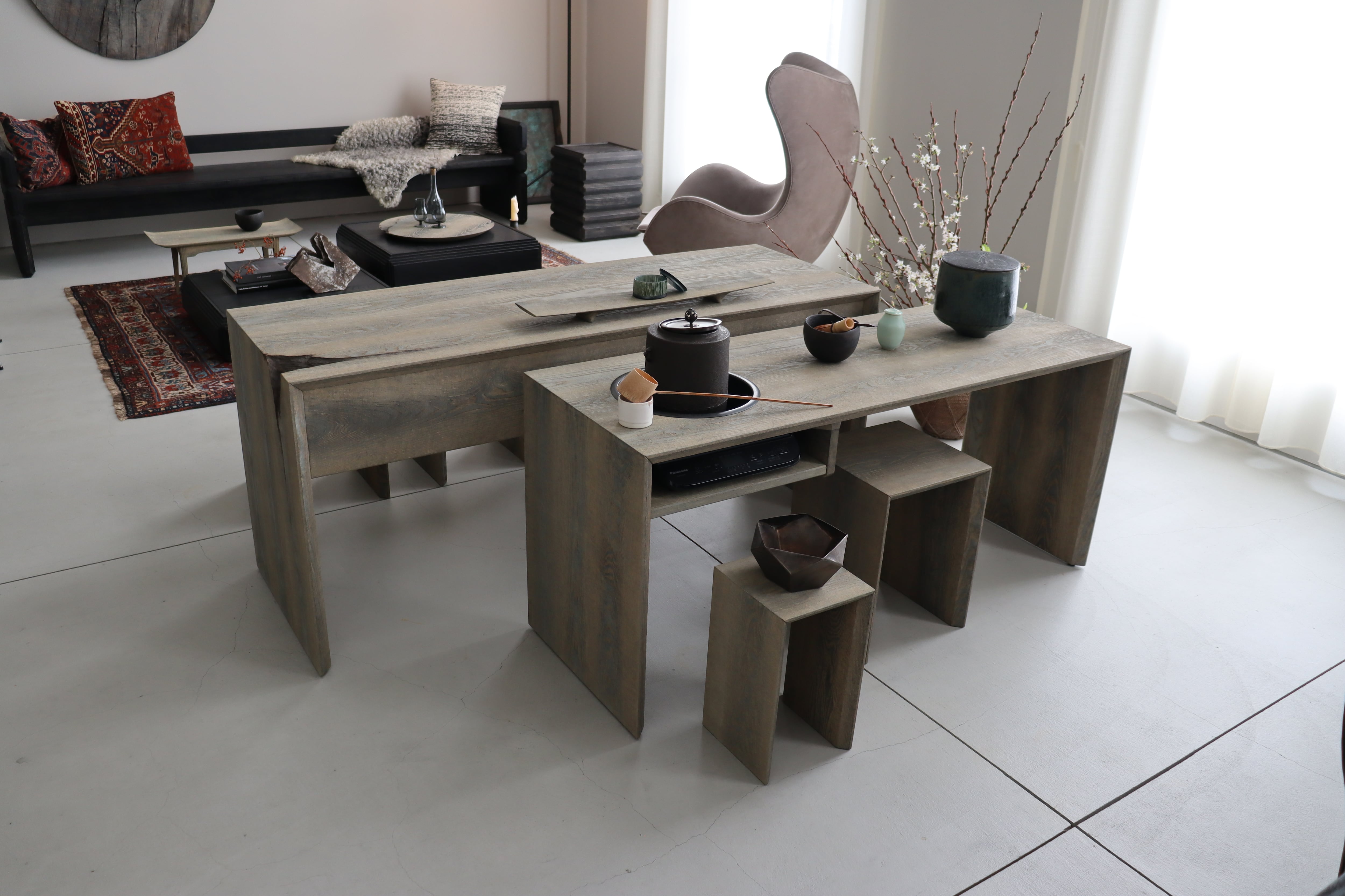 order製作 ] 浮様入れ子式立礼卓7点セット（納期約6ヶ月〜7ヶ月） | Shimoo