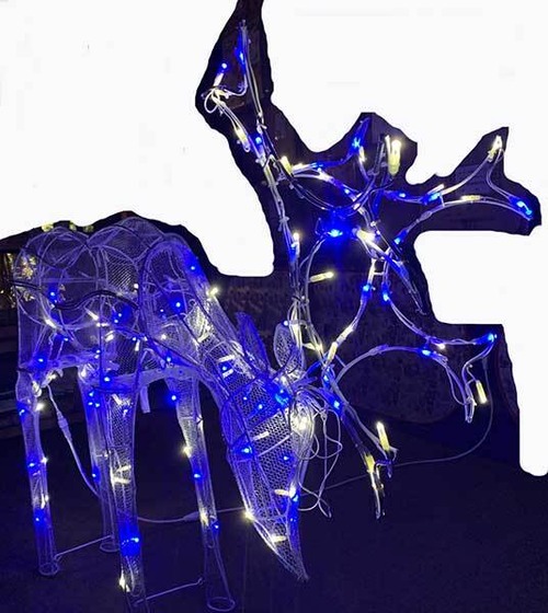 【BIG】ジャンボトナカイホワイトブルー【電飾】【イルミネーション】