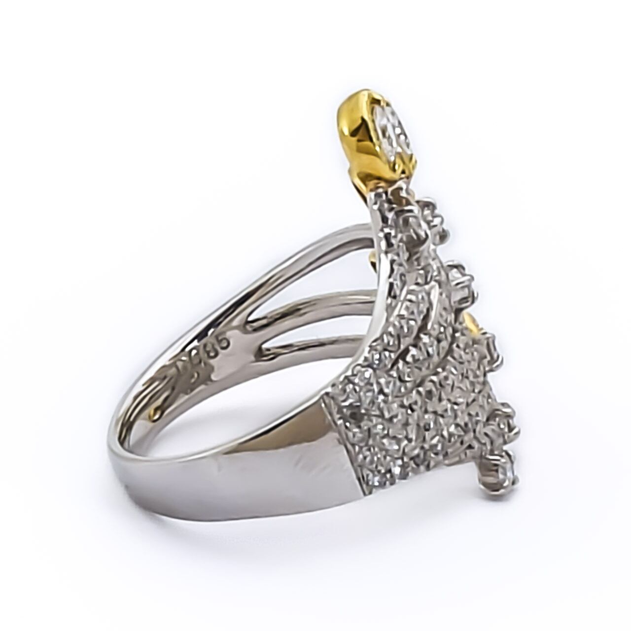 K18WG リング 指輪 ダイヤ0.85ct 12号 5.6g 鑑別書つき