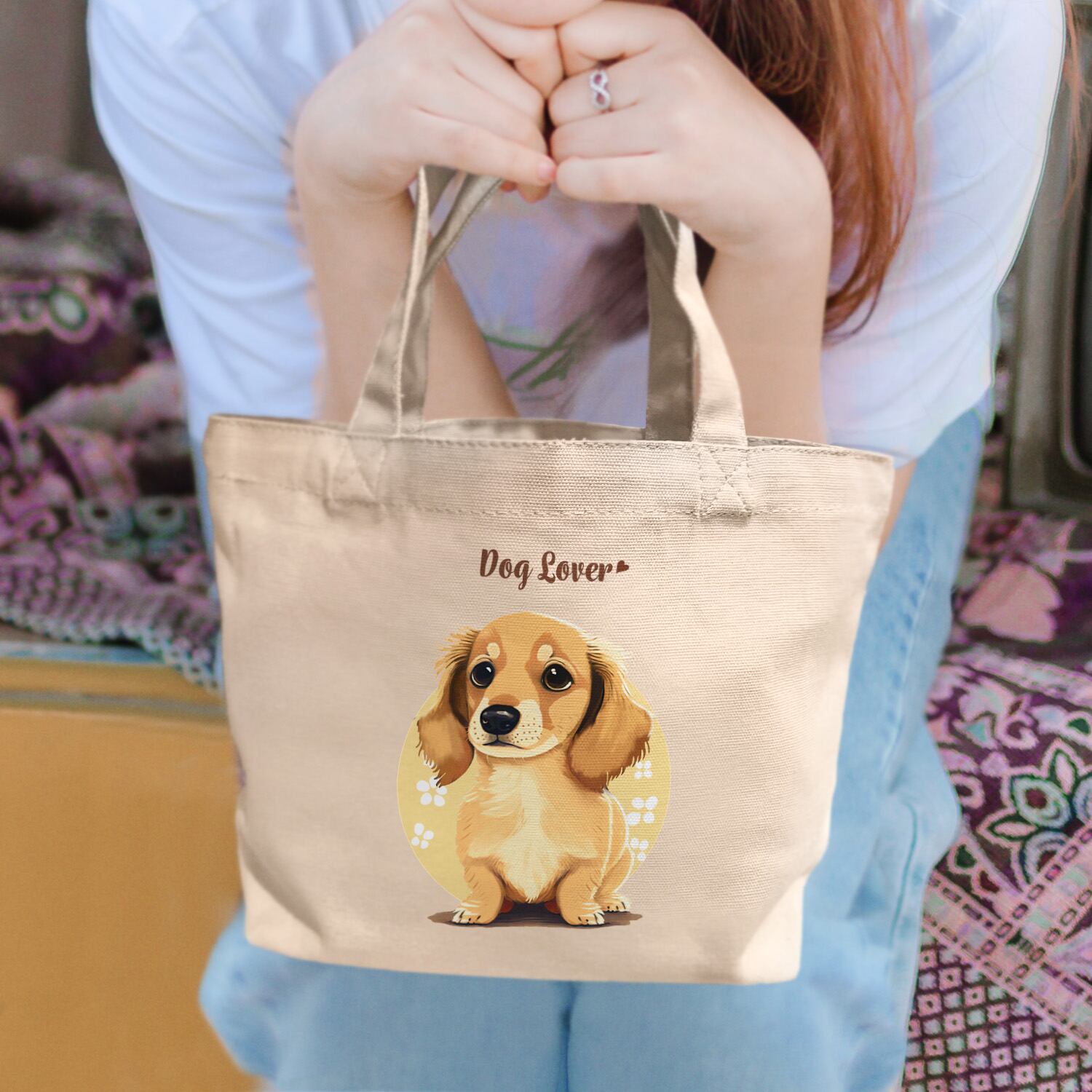 ダックスフンド 2023新デザイン！】ミニキャンバストートバッグ 犬