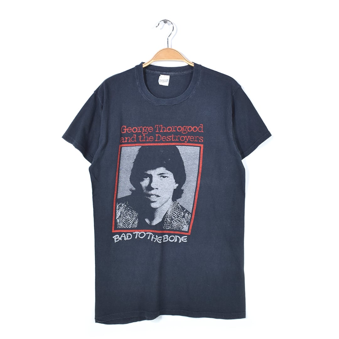 80s ジョージサラグッド USA製 ヴィンテージTシャツ ロックTシャツ バッドトゥザボーン GEORGE THOROGOOD メンズL 古着 @AAA1374