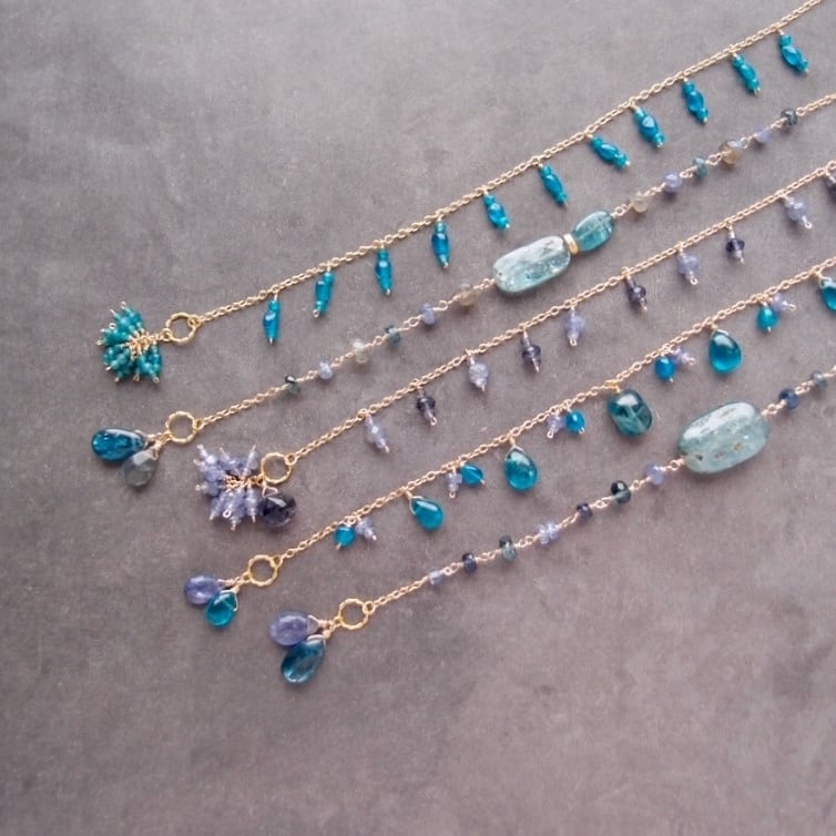 K14gf】Big Kyanite Bracelet／大粒スカイブルーカイヤナイト