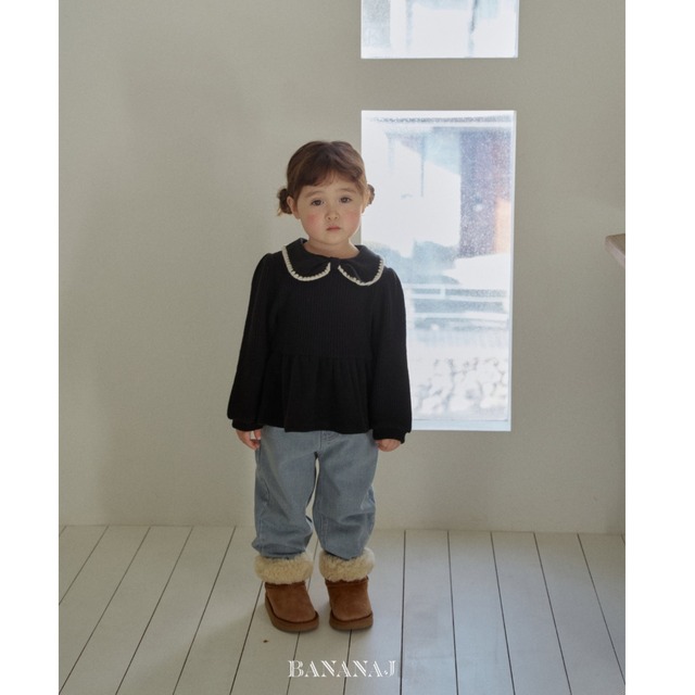《予約》BANANA J ¨ ribbon waffle collar T