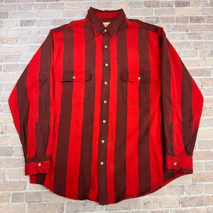 1990s ST.JOHN'S BAY FLANNEL STRIPE SHIRT