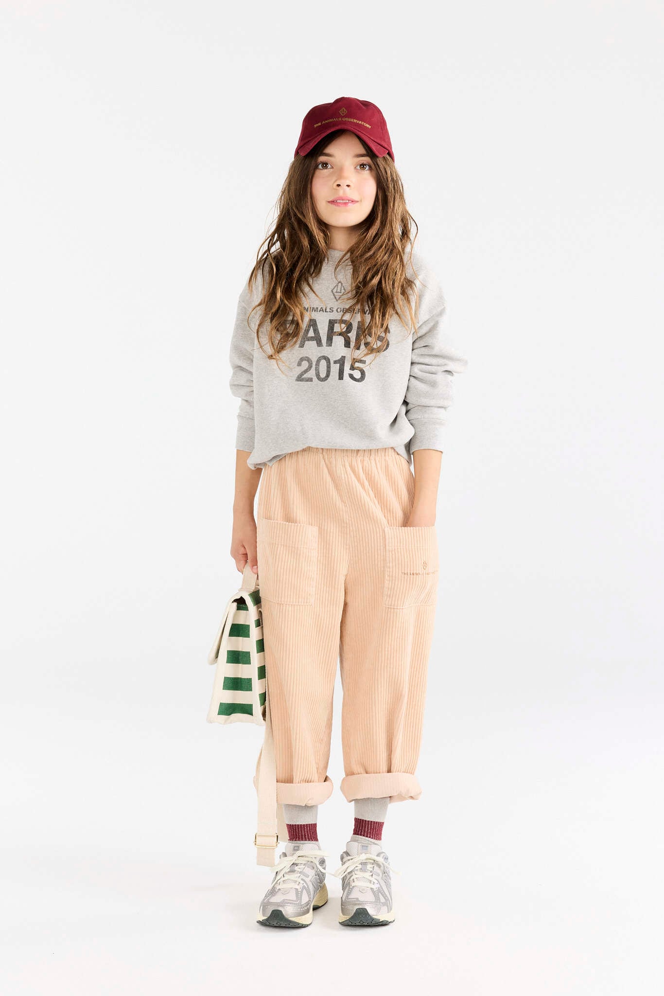 【25AW】the animals observatory(TAO)BEAR KID SWEATSHIRT gray(4y/6y/8/10y/12y/14y)スウェット PARIS ロゴ