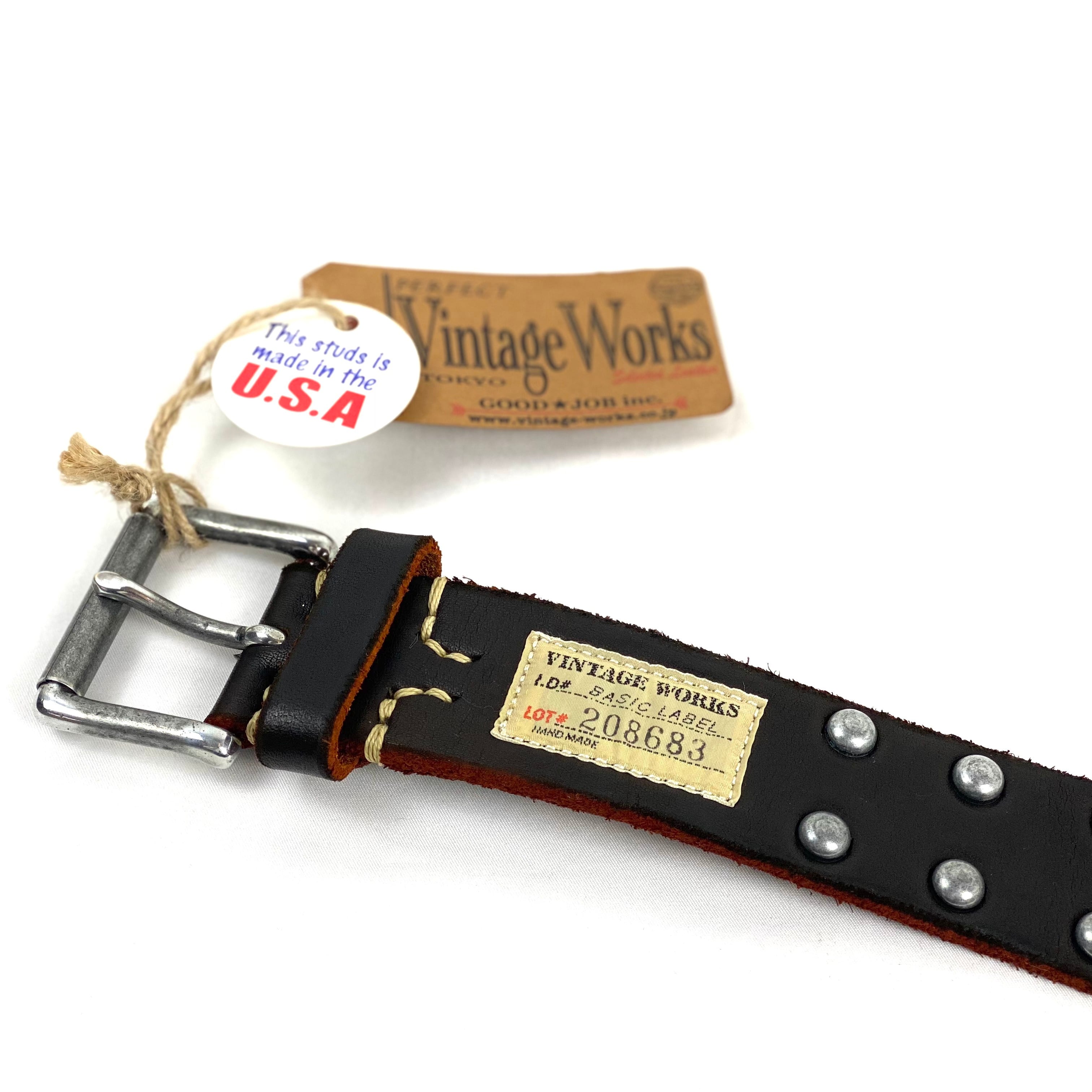 Vintage Works ヴィンテージワークス "茶芯” Leather belt 5Hole Made