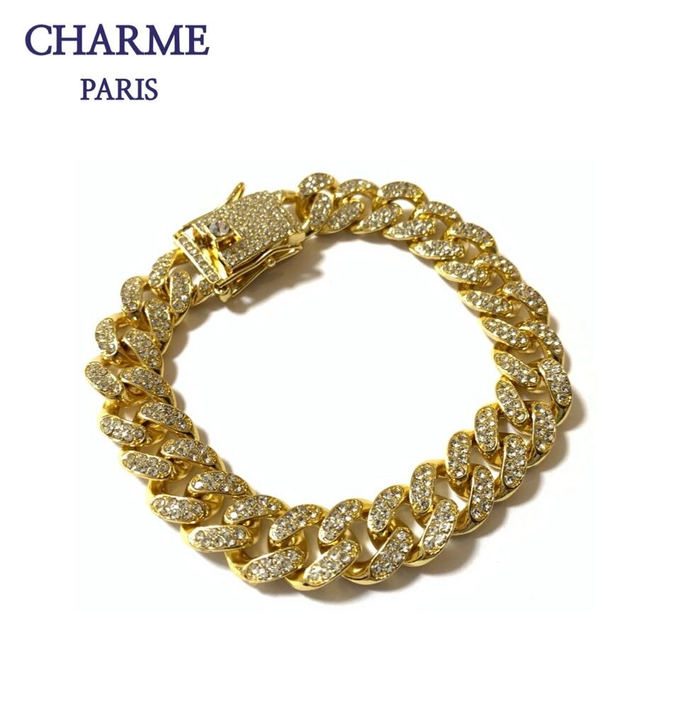 18k plating cz diamond chain bracelet
