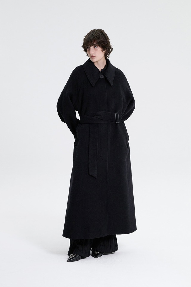 [TREEMINGBIRD] Traum Balmacaan Long Coat [ Black ] 正規品 韓国ブランド 韓国通販 韓国代行 韓国ファッション TRMNGBD tmb TREEMING BIRD TREEMINGBIRD トリミングバード 日本 店舗
