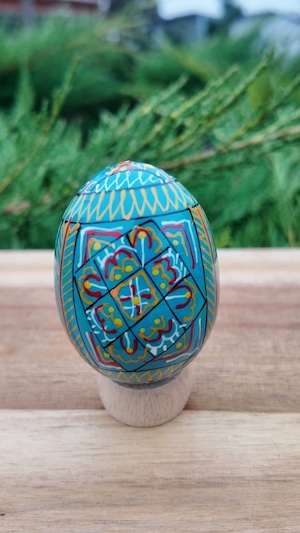 装飾用プィサンカ（イースターエッグ）with stand　コロミヤ博物館モデル