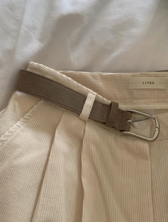 (LITER) mog real  leather suede belt