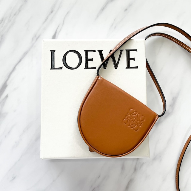 LOEWE ロエベ ヒールポーチ ミニ ソフトカーフ タン