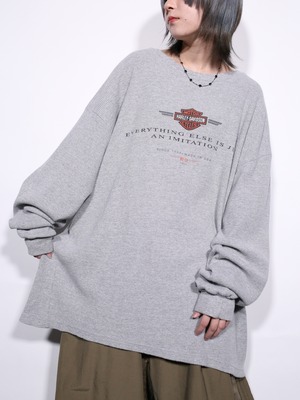 "Harley-Davidson" front and back print thermal l/s tee