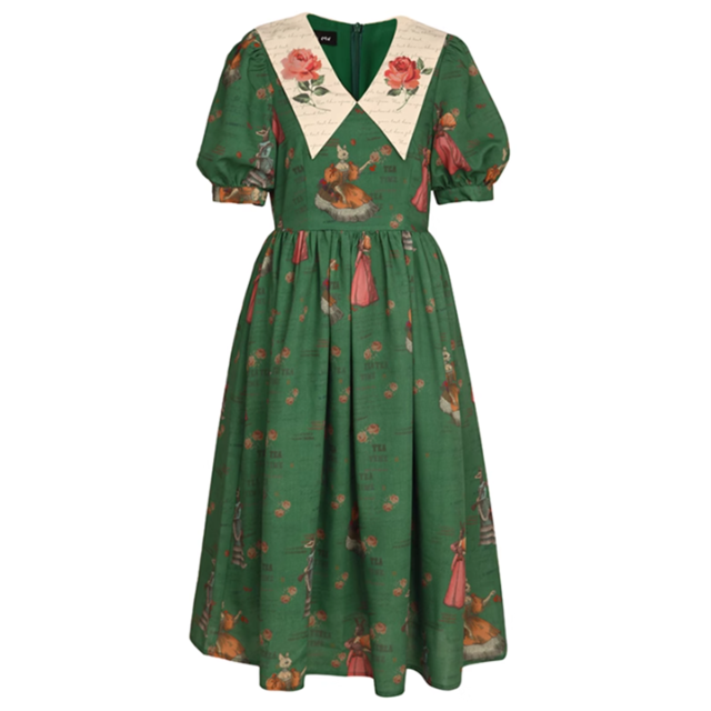 【JUNGLE ME】レトロプリントワンピース　10846