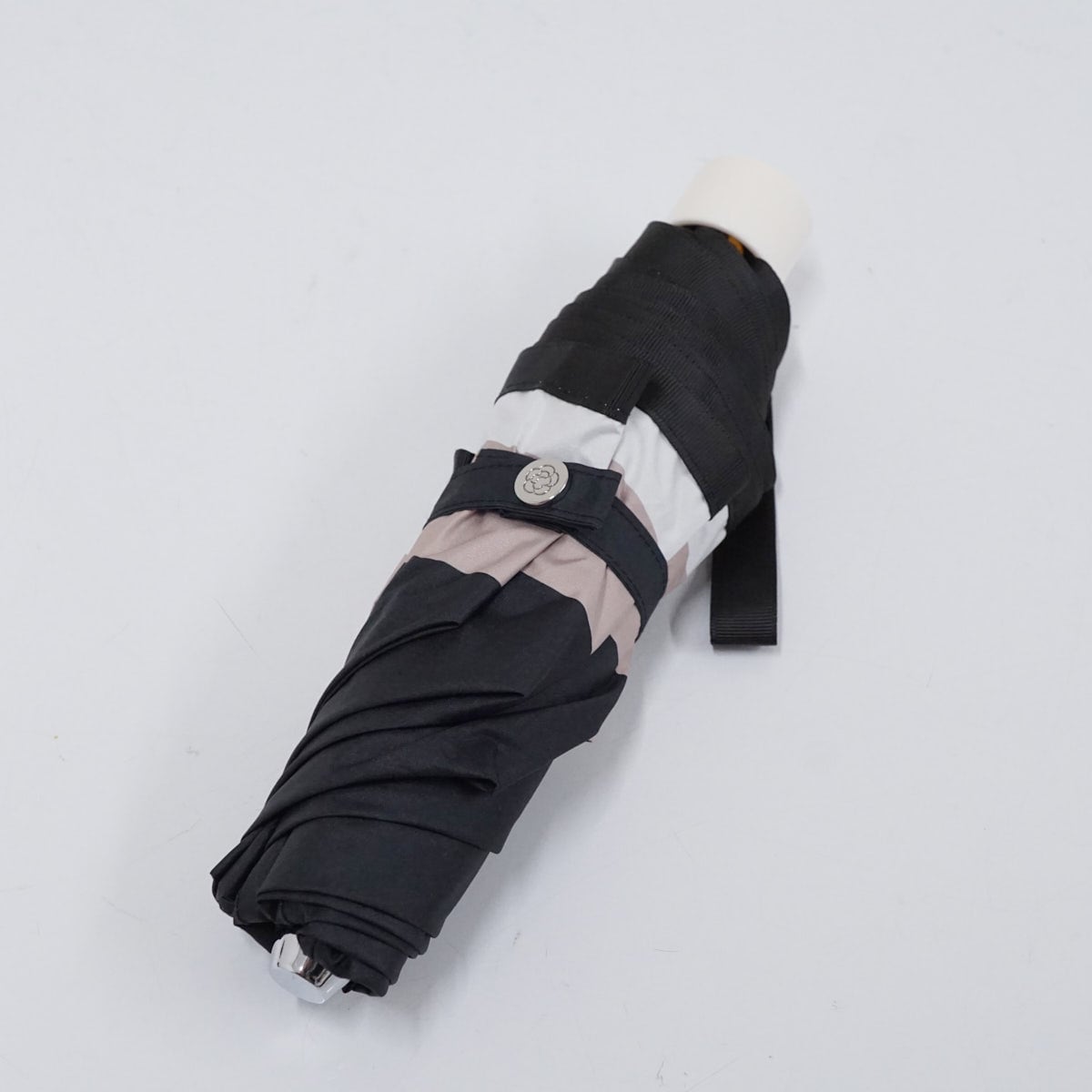 折りたたみ日傘 CLATHAS クレイサス USED品 晴雨兼用 ボーダー 遮光 遮