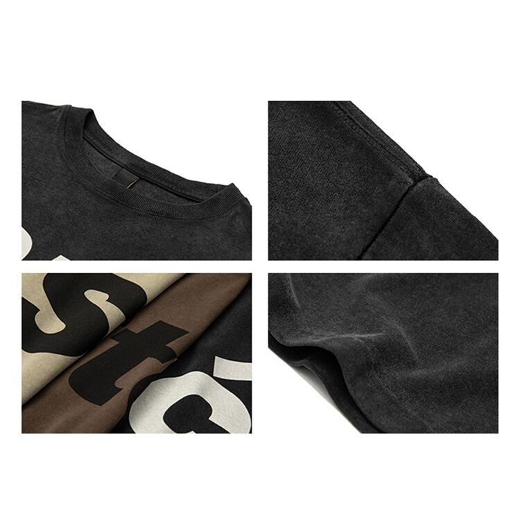 ★THICK PRINTED WASHED HALF SLEEVE T-SHIRT　　　A0470