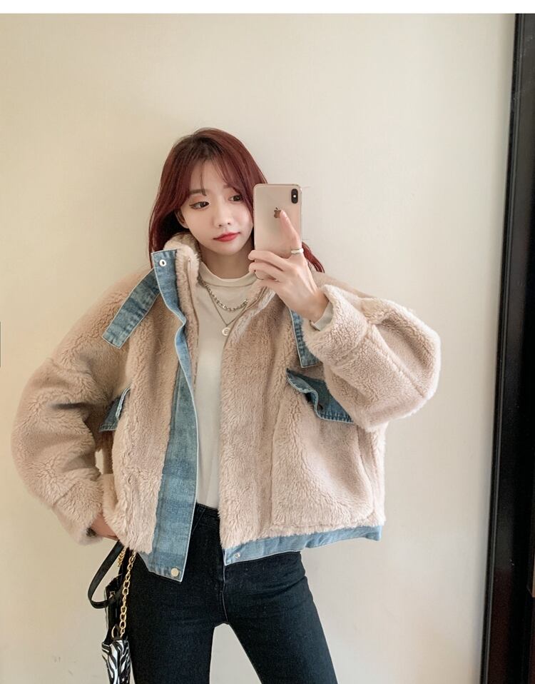 ジャケット Gジャン ファー襟付きデニムブルゾン ＠ レディース  