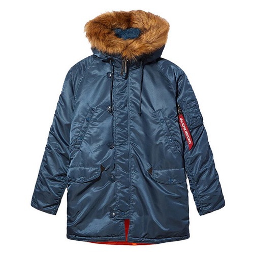 アルファインダストリーズ N-3B フライトジャケット ミリタリージャケット 12048787 ALPHA INDUSTRIES N-3B SLIM FIT GEN I PARKA ST.BLUE [並行輸入]