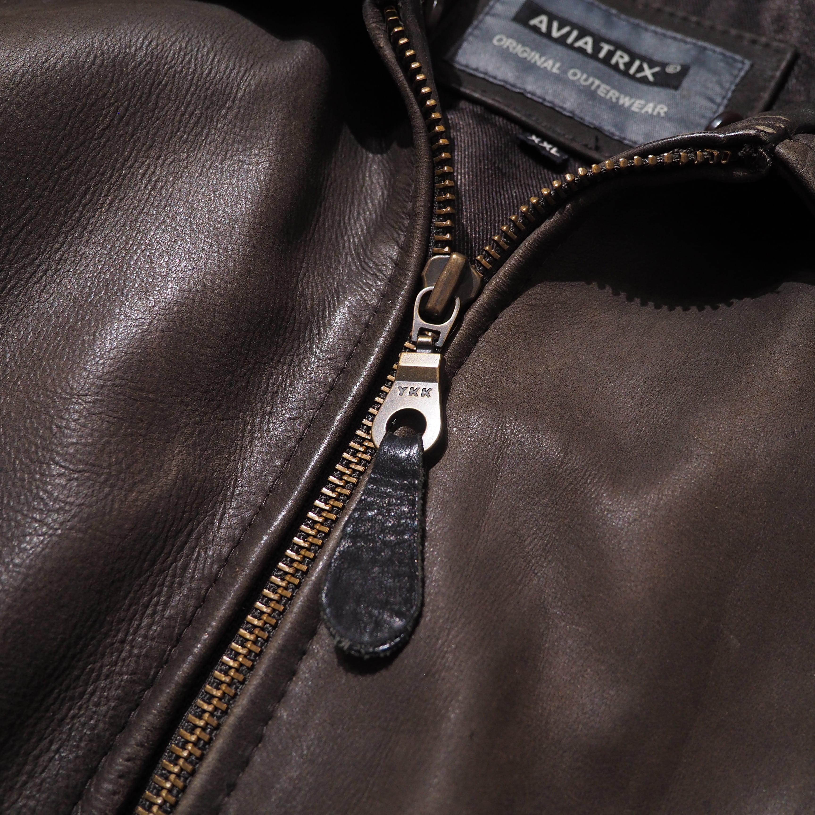 1990s " 退廃的 " Beautiful Dark Brown color vintage Flight leather jacket