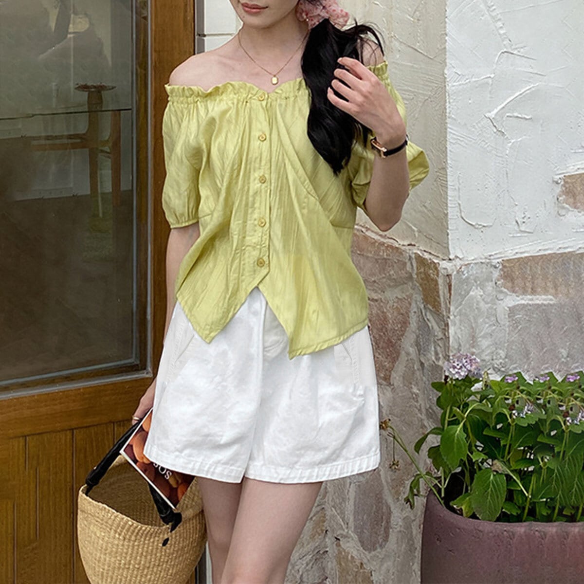 ショートパンツ レディース 春 夏 部屋着 韓国 スポーツ きれいめ おしゃれ 大人 カジュアル 白 黒 ホワイト ブラック ゆったり ウエストゴム 大人可愛い 大人女子