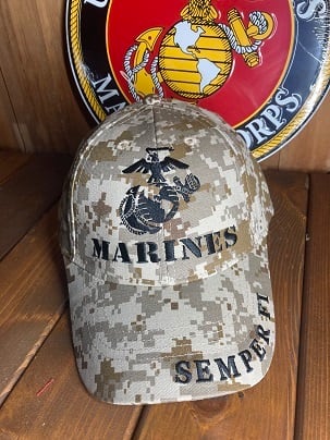 ミリタリー 帽子 US MARINES 海兵隊 デザート仕様 カモ キャップ