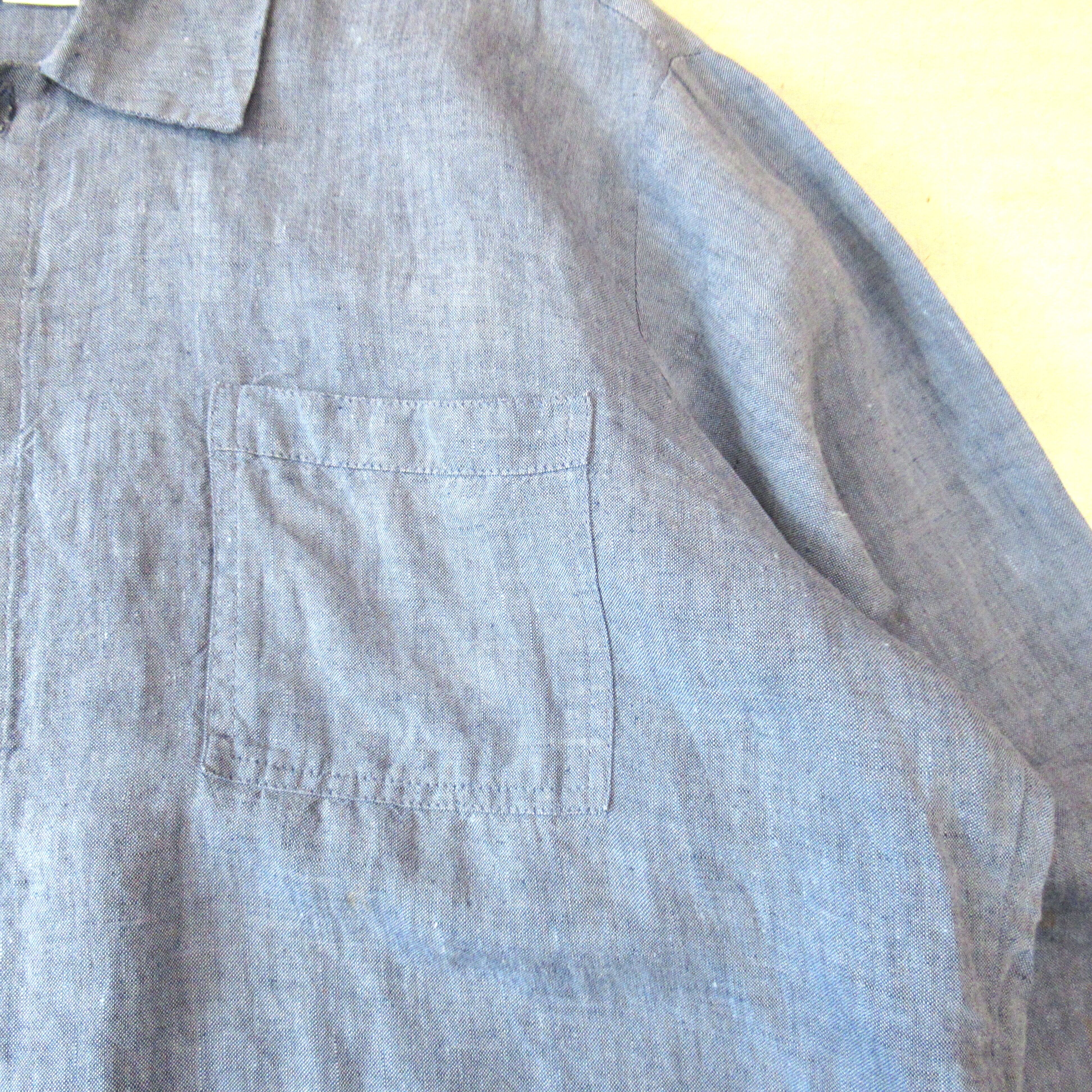 90S FLAX Linen Shirt【SMALL（実寸XL）】 | drop by