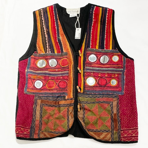 Vintage Hand Embroiled & Patchworked  Kantha Quilt Vest