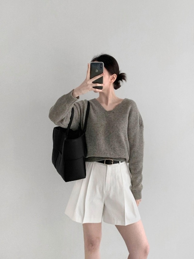 Two Tuck Wide Bermuda Shorts