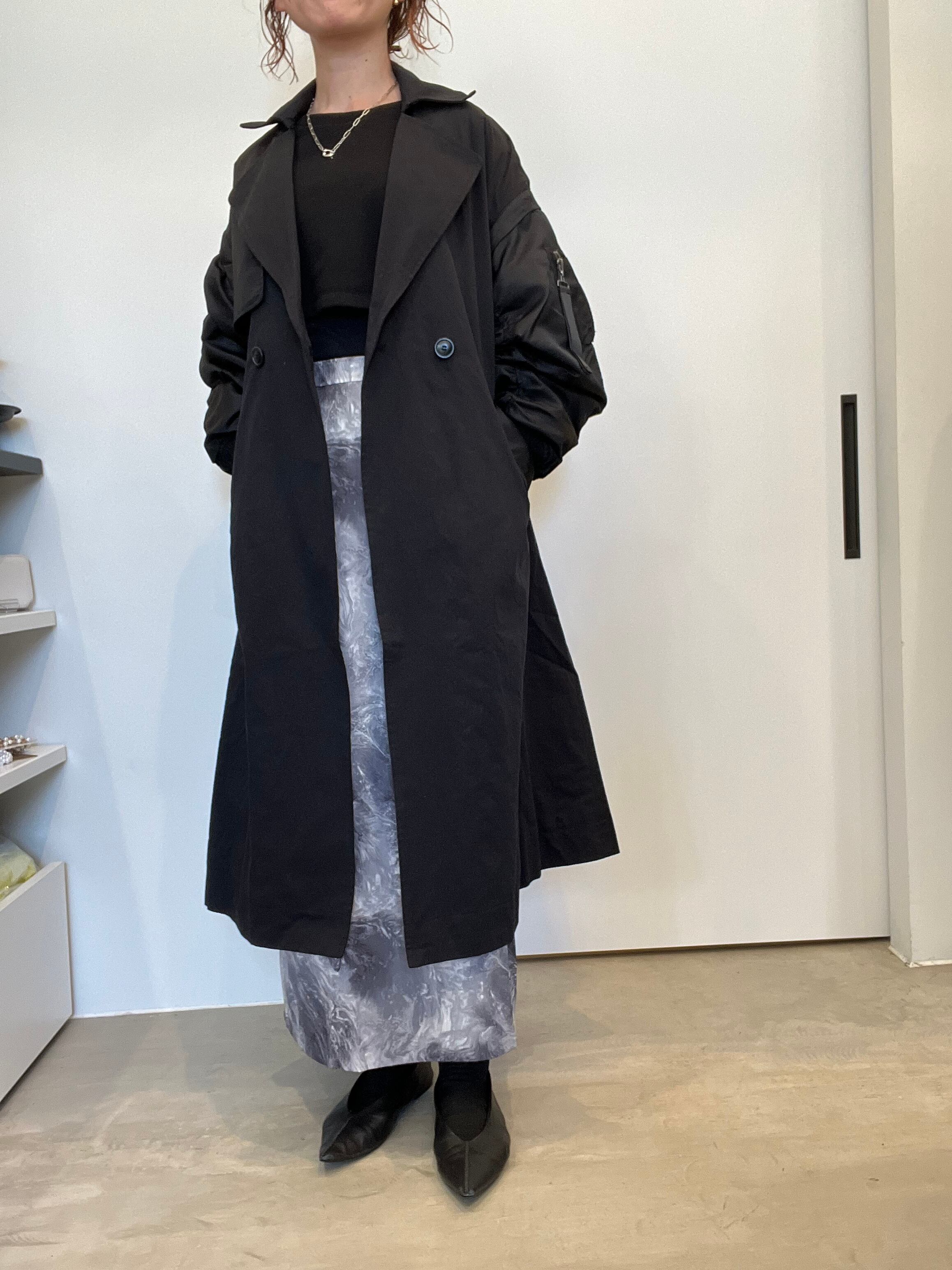 【SELECT】MA-1スリーブビッグカラーロングコート 24-0187