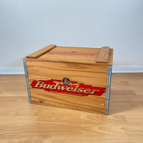 #1101 ビンテージ 木箱 BUDWEISER バドワイザー ウッドボックス 蓋付き 収納ケース