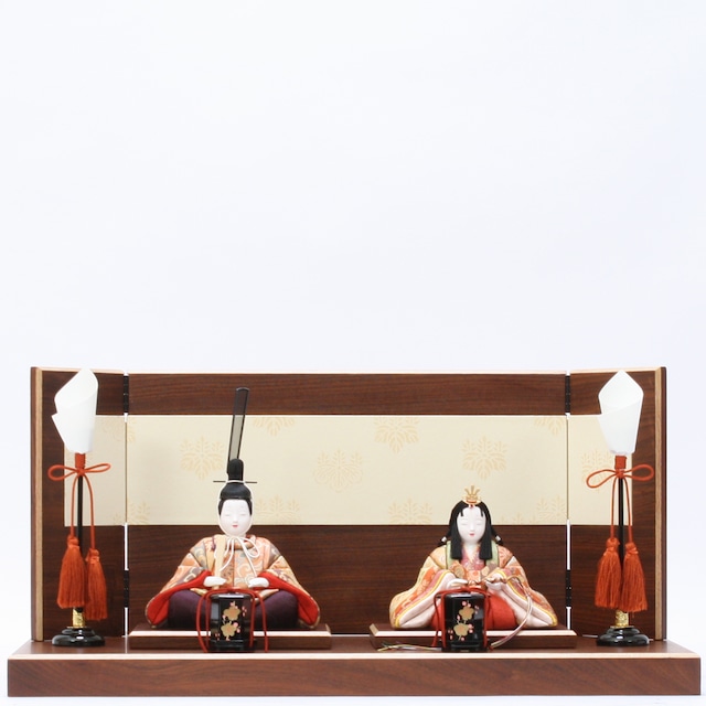 雛人形｜コンパクト｜おしゃれ｜モダン｜インテリア｜プレミアム｜こだわり｜木目込み｜ひな人形｜おすすめ｜収納｜作家｜伝統工芸士《商品名》木目込親王飾り　ゴブラン織　ウォルナット〔商品コード〕31000-2396-3【品番　2369C】柿沼東光作　正規取扱店