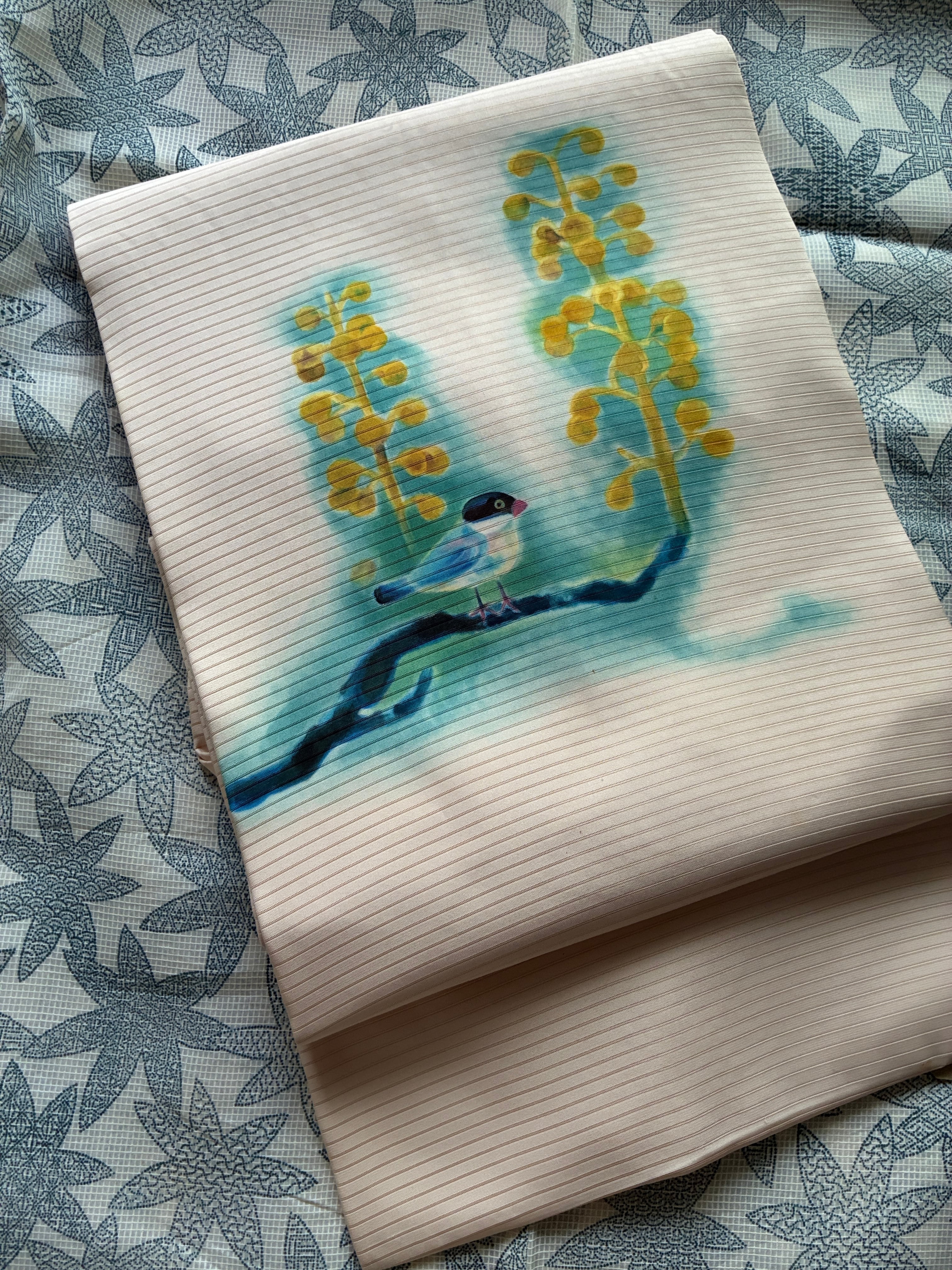 爽やかなブルーの夏袋帯　紗　蛍　刺繍 夏帯 | 初屋