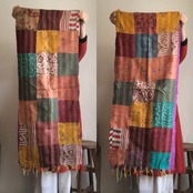 リサイクルサリーのカンタショール パッチワーク小04 インドの手仕事布 Mulaセレクト