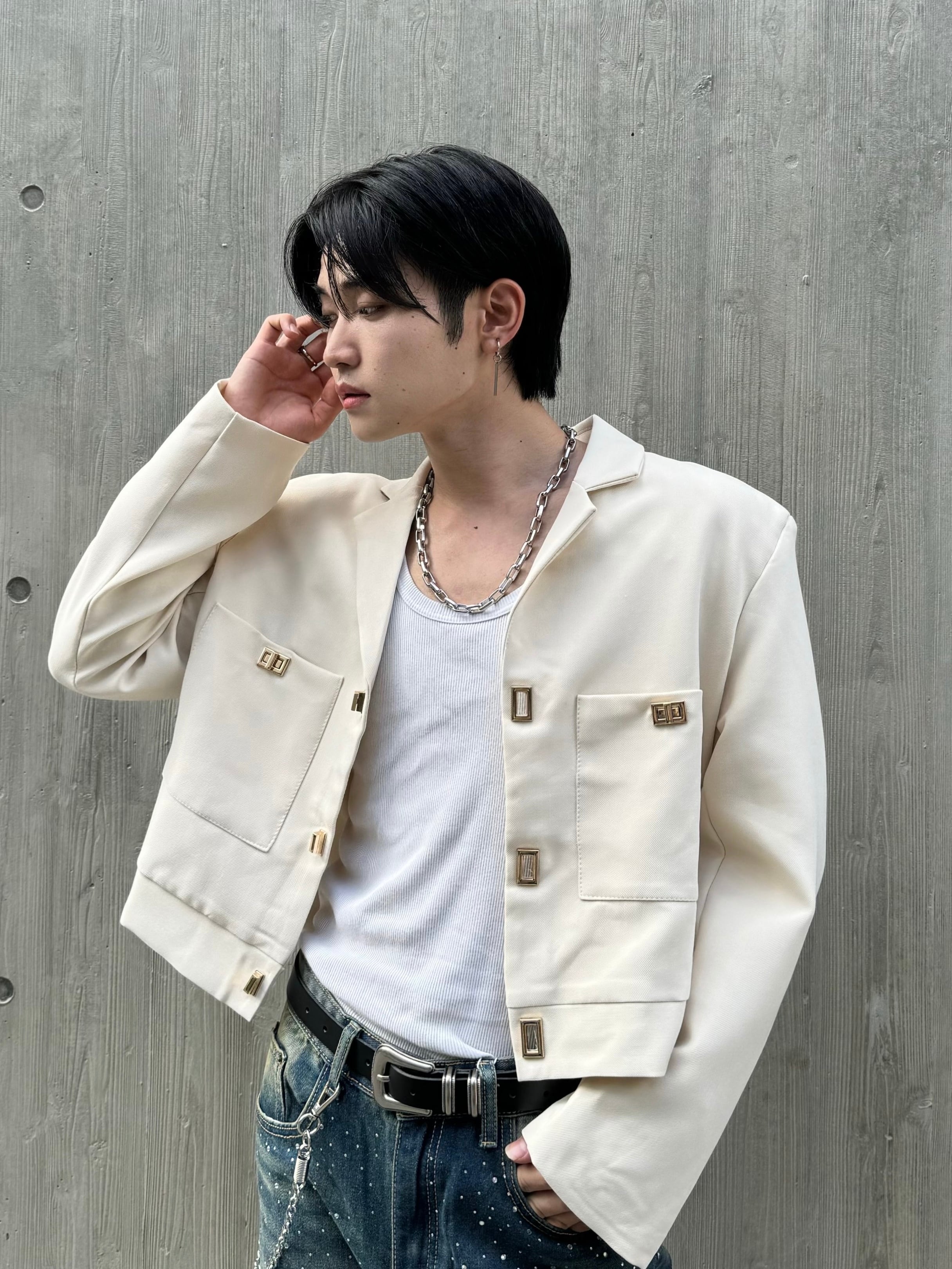 ALUDE SELECT】blue check tweed jacket | 【ALUDE】韓国メンズ