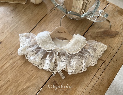 ※お洋服と同梱限定※【即納】<Hibyebebe>  Fur lace coller neck cape