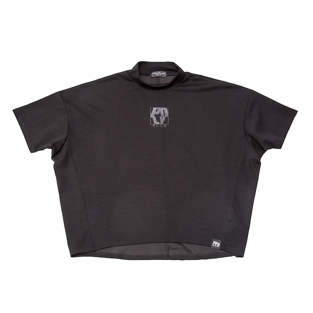 mock neck T-shirt / BLACK