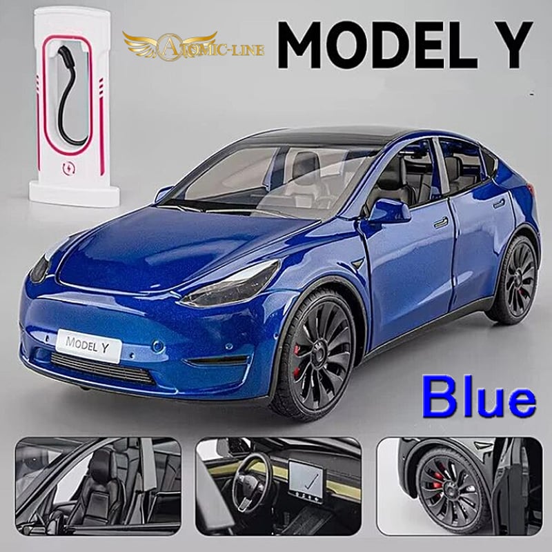 テスラ MODEL Y 1/24 ミニカー 全5色 ライト点灯 サウンド 合金モデル