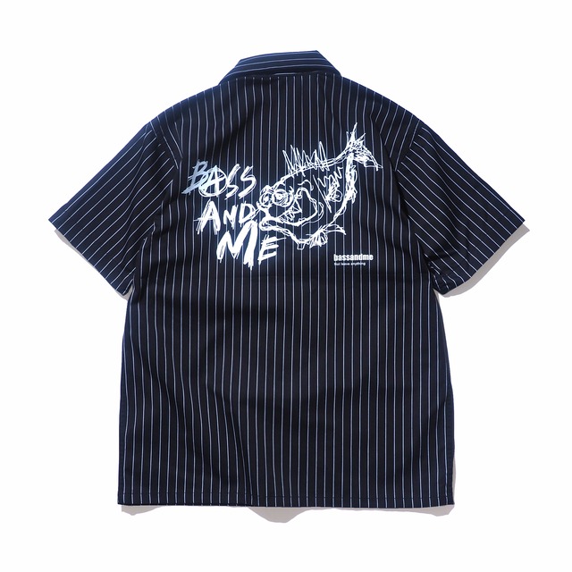 bassandme stripe Work Shirts "CLASH LONELY" TYPE-LABEL-TC