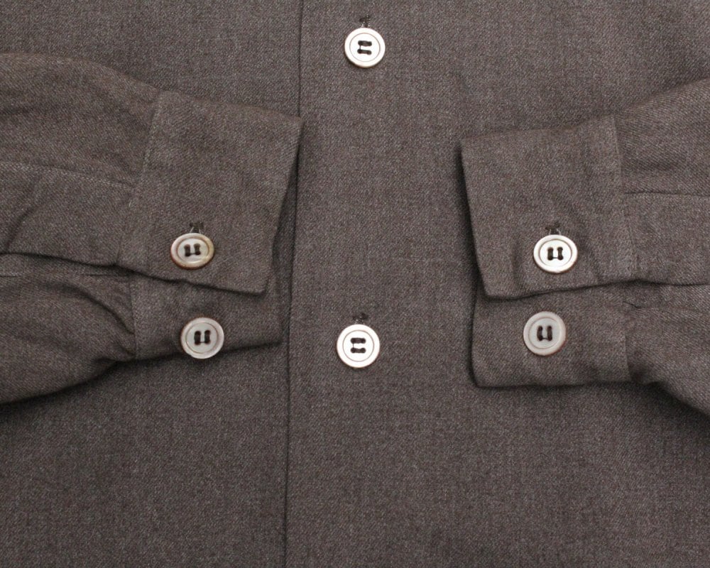 Vintage L/S Loop Collar Rayon Gabardine Shirt [1960s-] [Strad-O