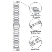 バンド 対応 Compatible for Fitbit Charge 6/Charge 5 金属ステンレス製の交換用ストラップ 交換ベルト (銀)