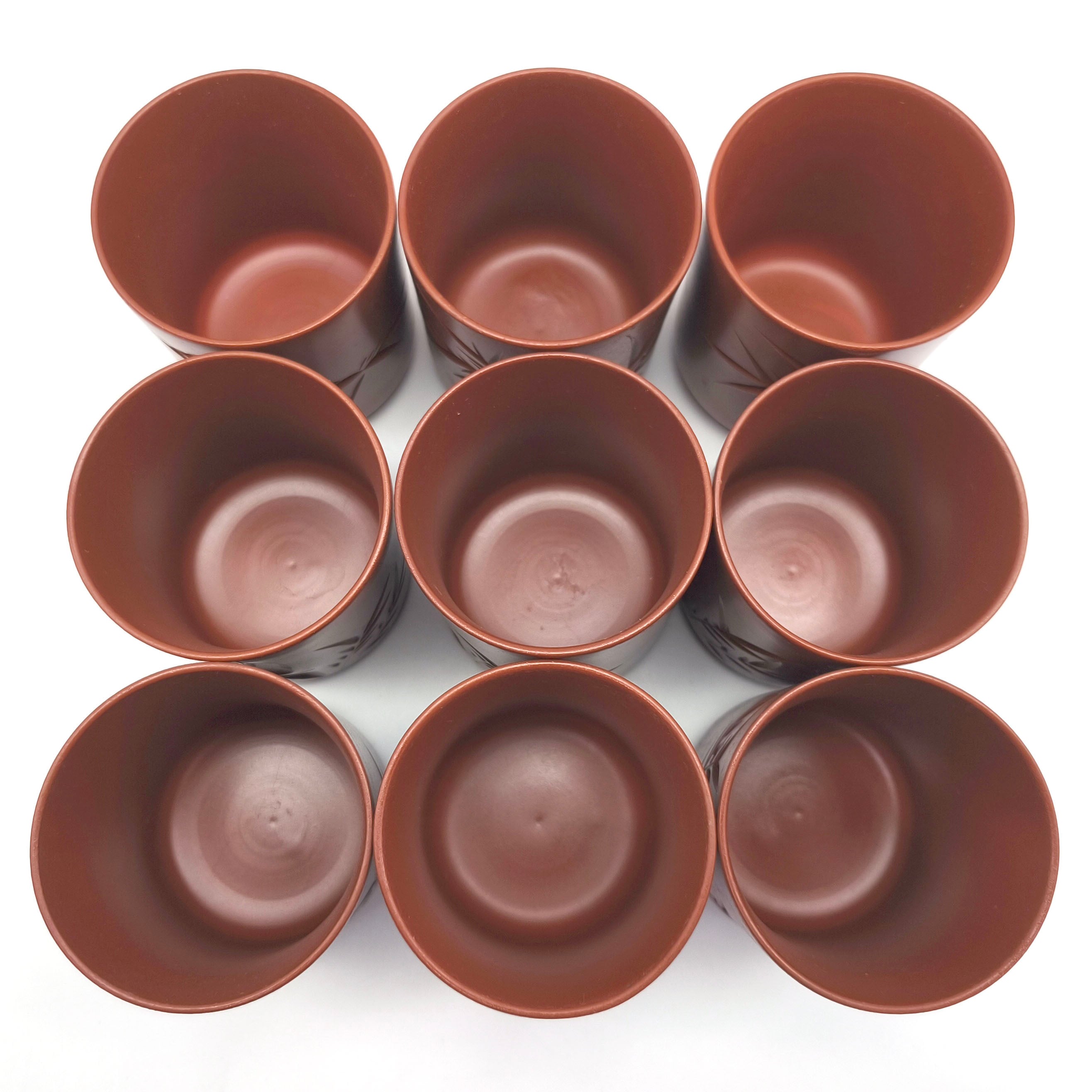 常滑焼・亮泉窯・朱泥湯呑・9個セット・茶器・煎茶道具・No.251208-06