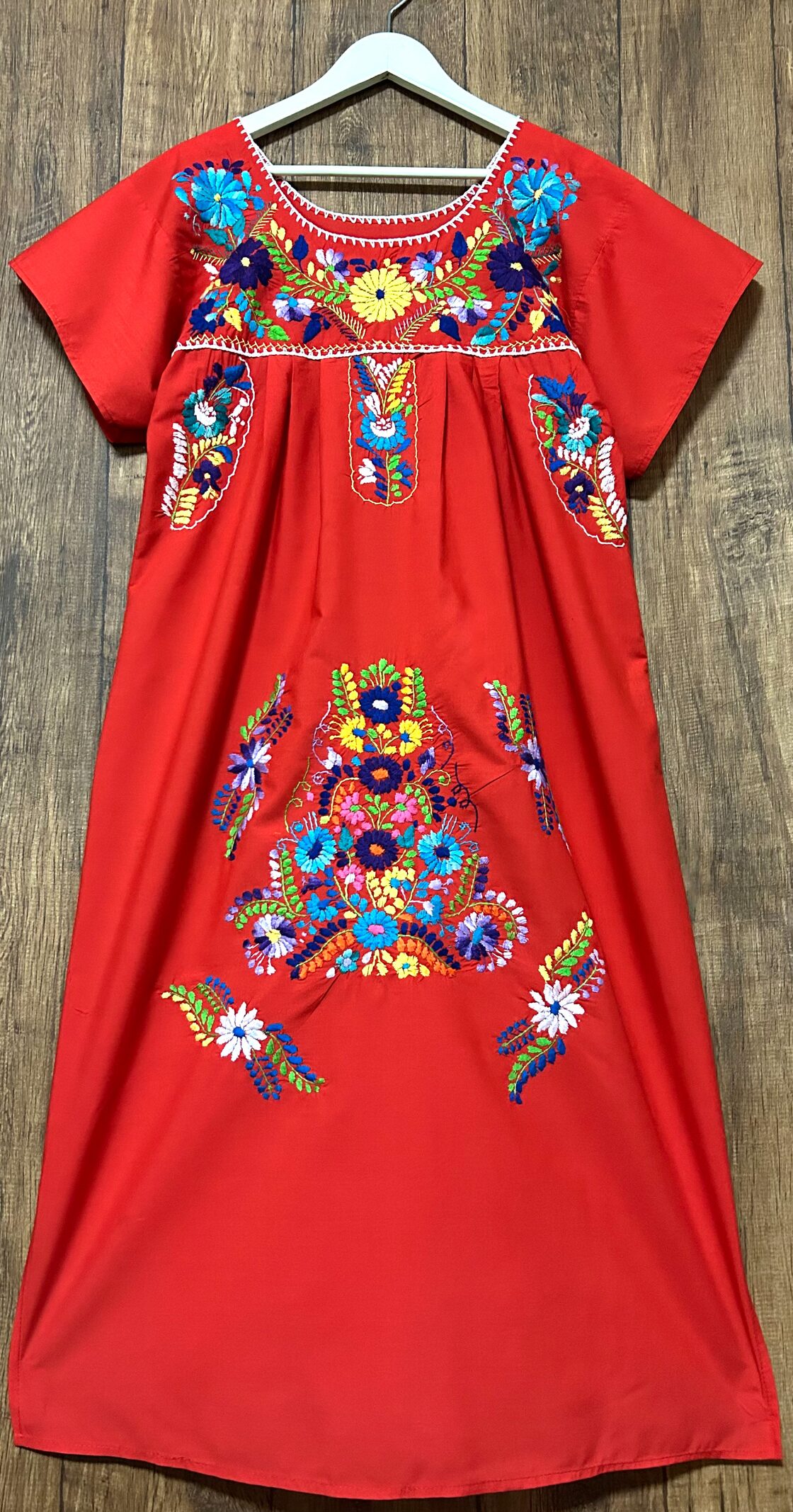 メキシカン ワンピース 花 刺繍 手刺繍 ヴィンテージ エスニック  