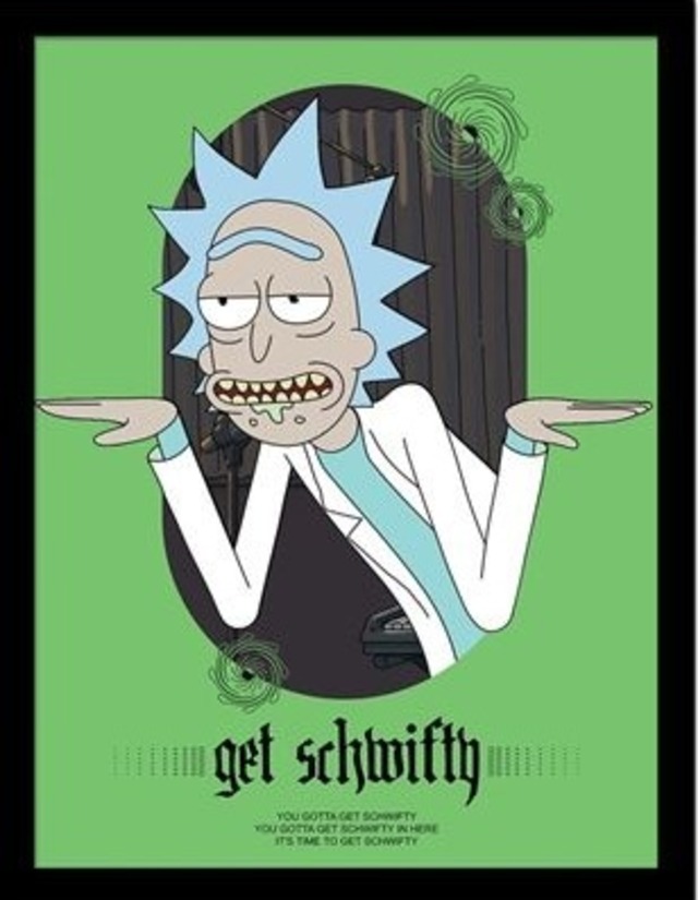 リック・アンド・モーティ／リック・サンチェス　Rick and Morty: Rick Sanchez　海外アニメ　木製フレーム付き　ミニポスター