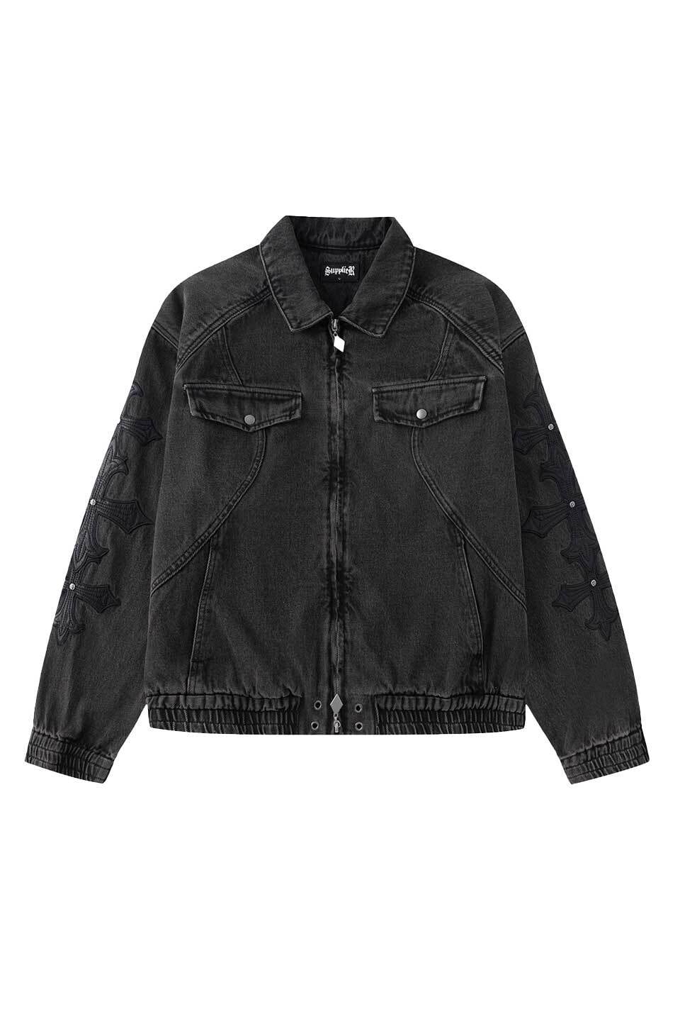 【supplier】Cross Leather Patch Denim Jacket【サプライヤー】