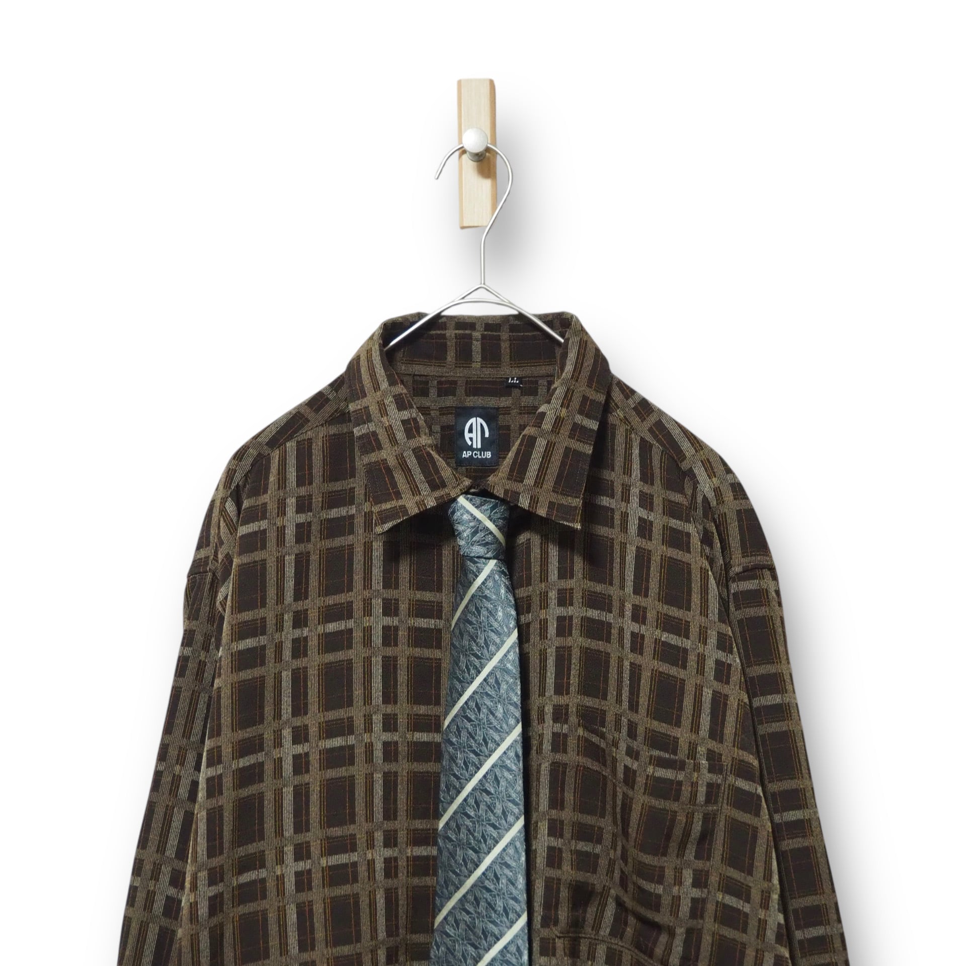 【VINTAGE】長袖デザインシャツ+ネクタイ