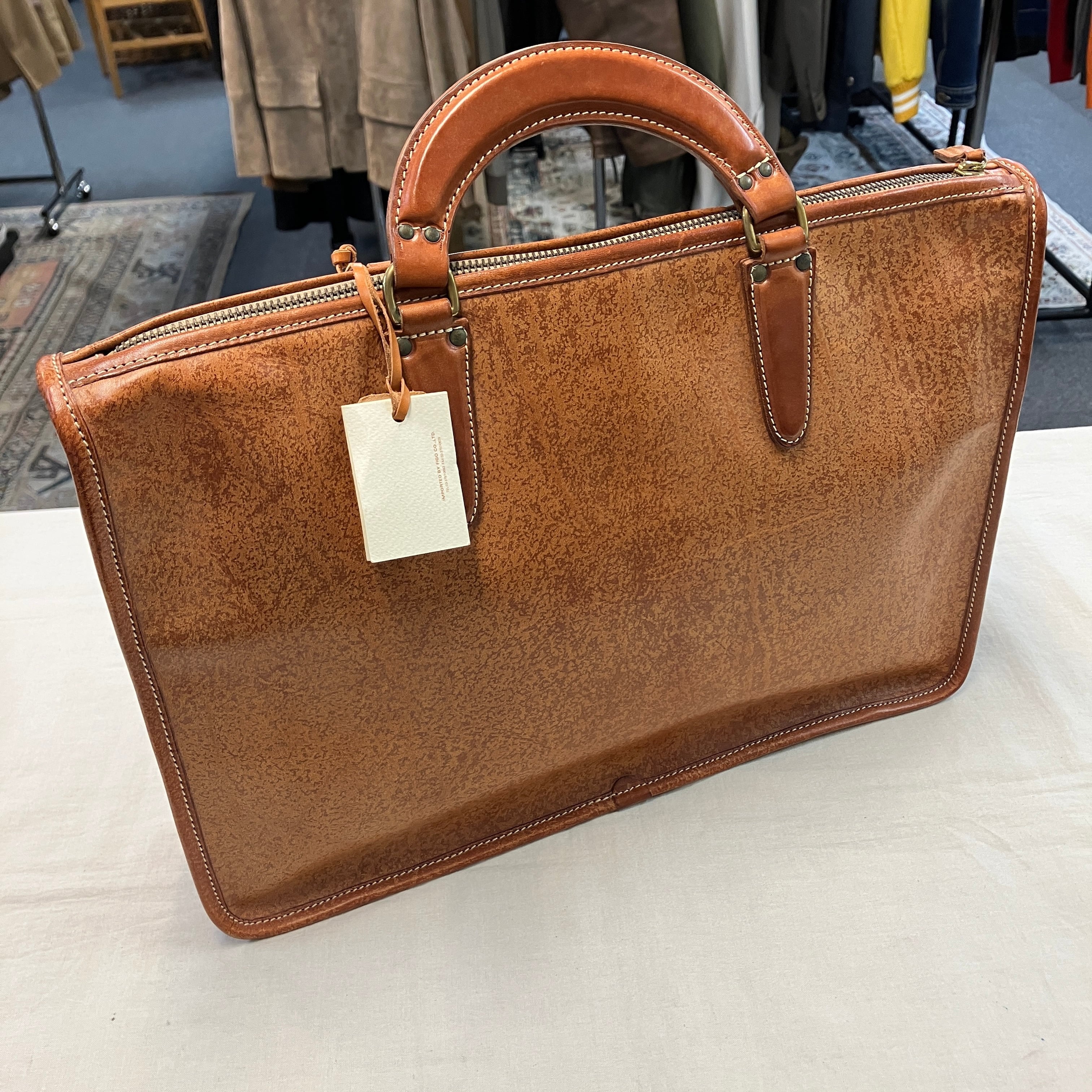 FELISI LEATHER BRIEF CASE BROWN | safarionline