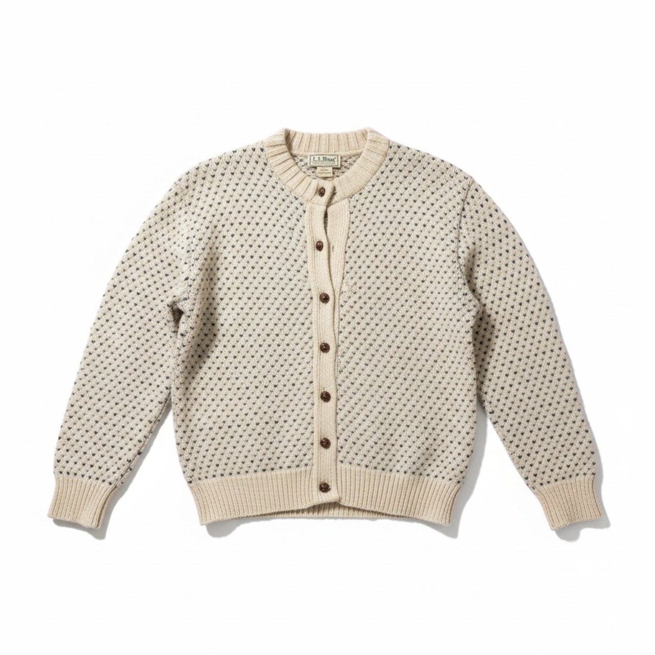 80s L.L.Bean crew neck knit cardigan