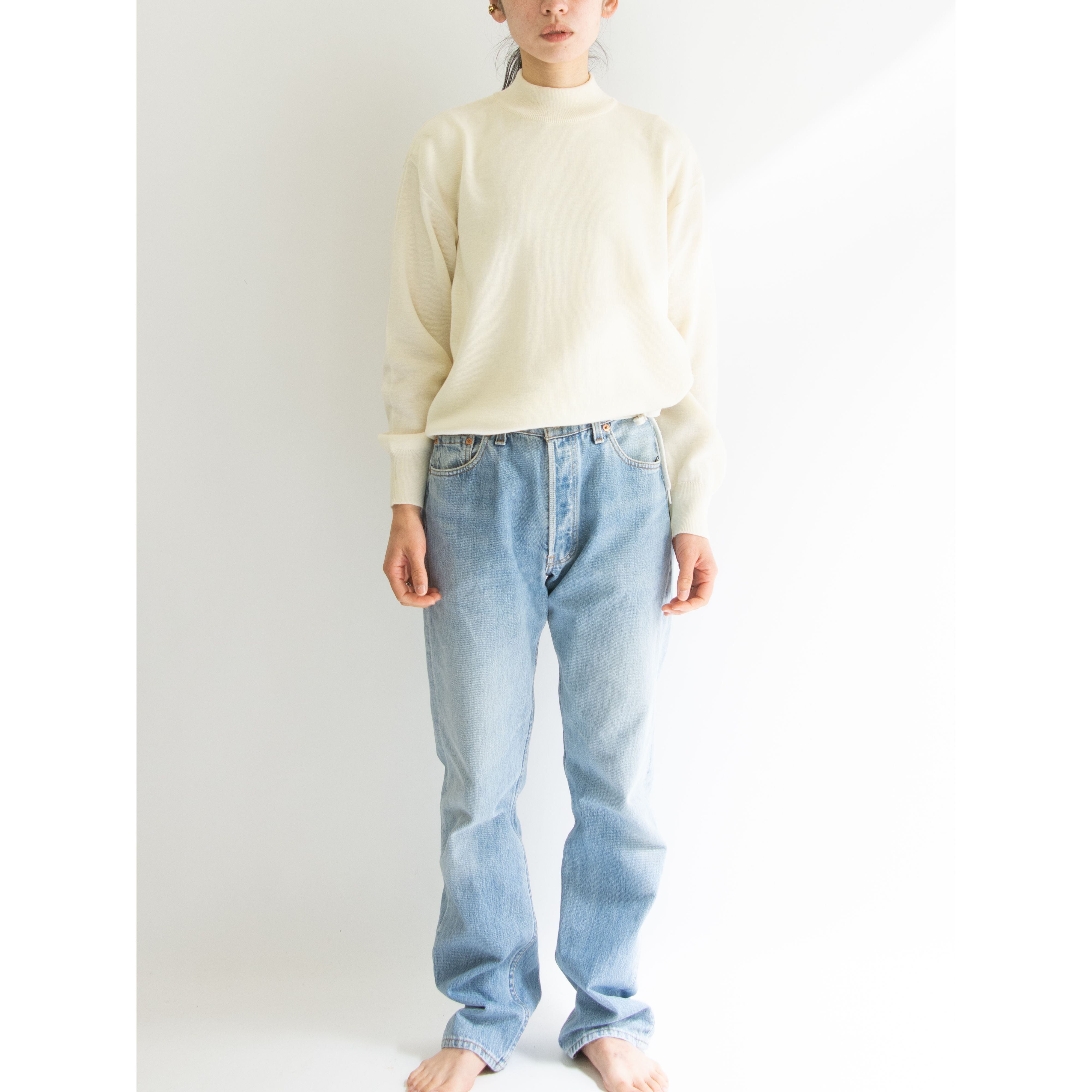 【Unknown Brand】Wool Mock Neck Sweater(ウールモックネックセーター ニットプルオーバー)