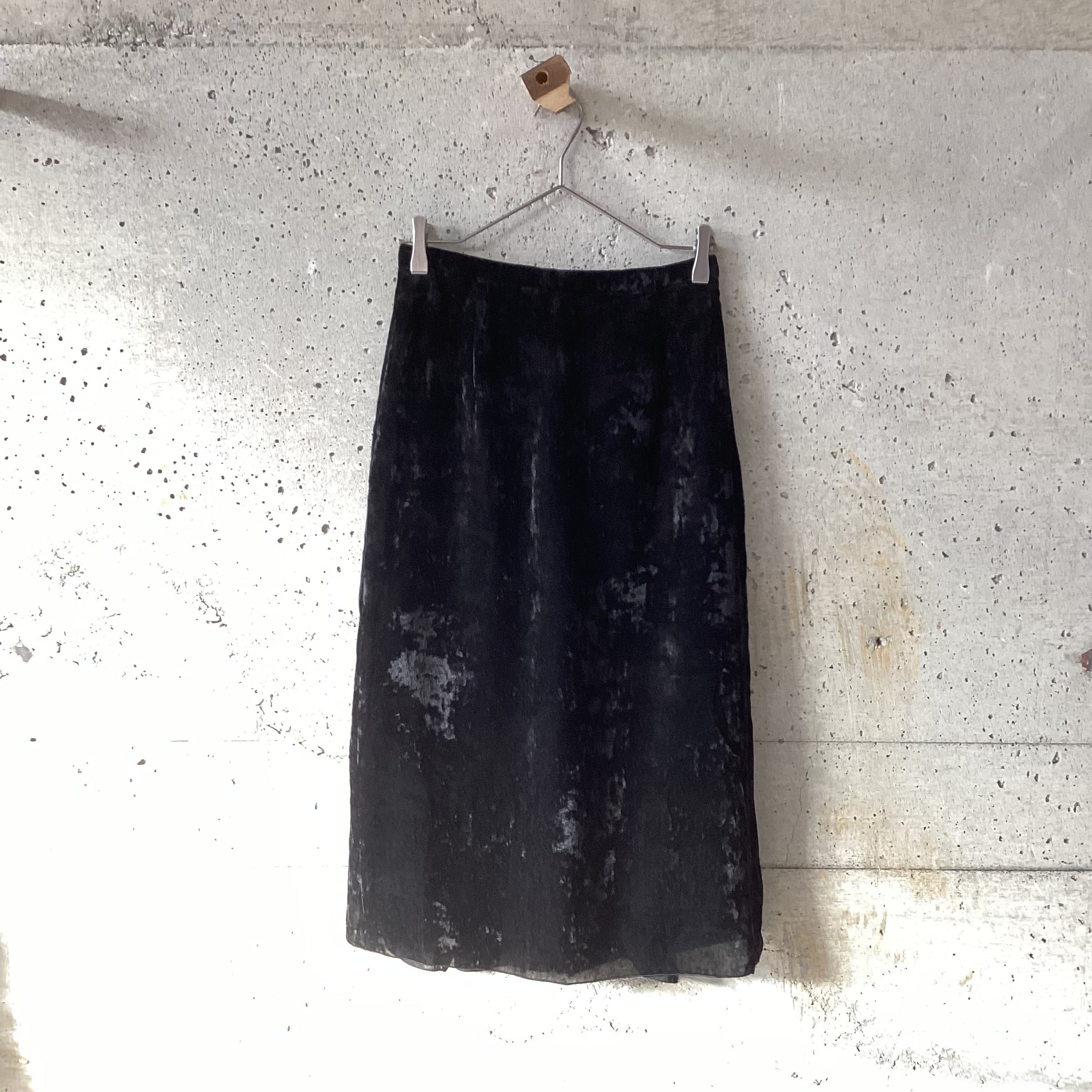 crushed velor black skirt