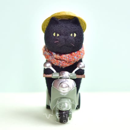 【猫さん】バイクねこ/黒